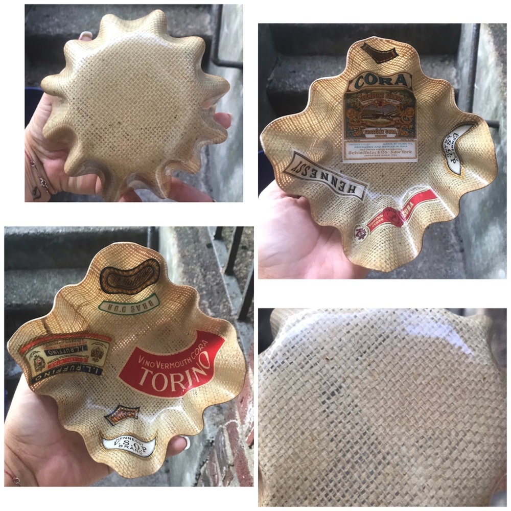 Vintage Burlap Wavy Bowls